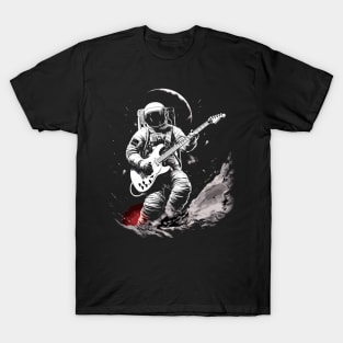 Rock & Roll Music Concert Festival Astronaut Space Guitar T-Shirt